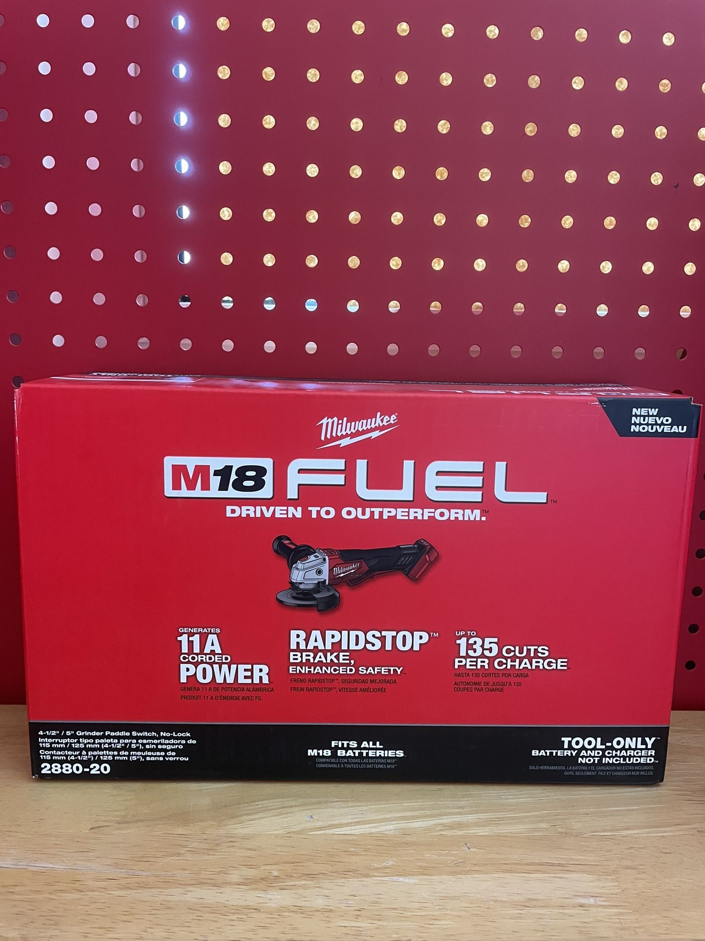 M18 Fuel 4-1/2”/5” Braking Grinder Paddle Switch, No-lock