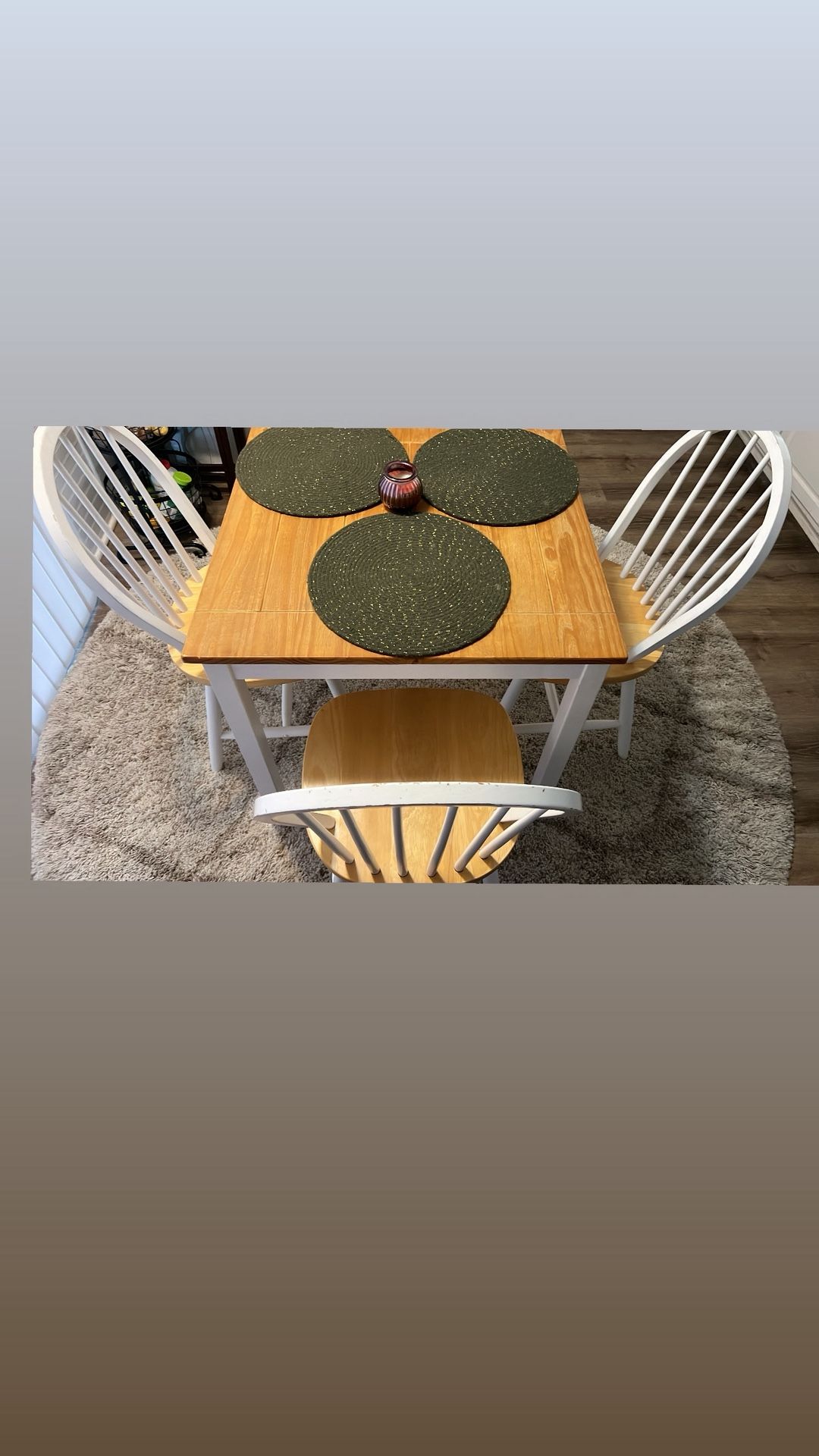 Table with chairs wooden farmhouse style