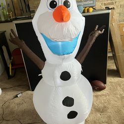 Frozen OLAF Airblown Inflatable 5 ft Tall LED Disney Christmas Santa Hat