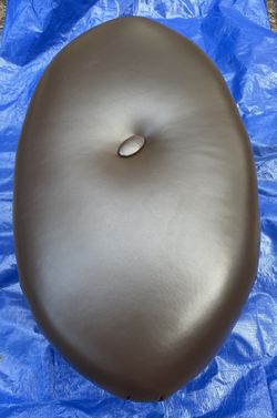 Large Coffee bean shaped leather ottoman