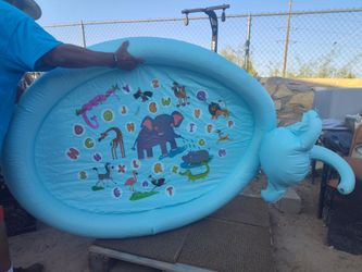 Inflatable Kids Splash Pad Pool with Elephant Sprinkler