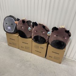 4-Pack Squishmallows 16” – 3x Ambergris Goblin King + 1x Julianne Coffin Plush Toys