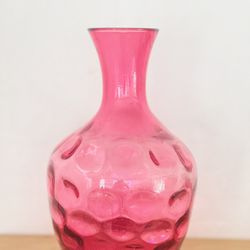 Beautiful Pink Cranberry Glass Bud Vase 