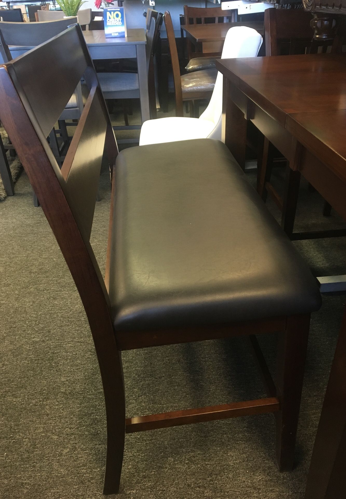 Solid wood dining set used as display
