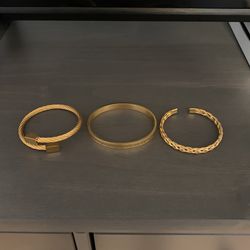 3 Piece Gold Bracelets