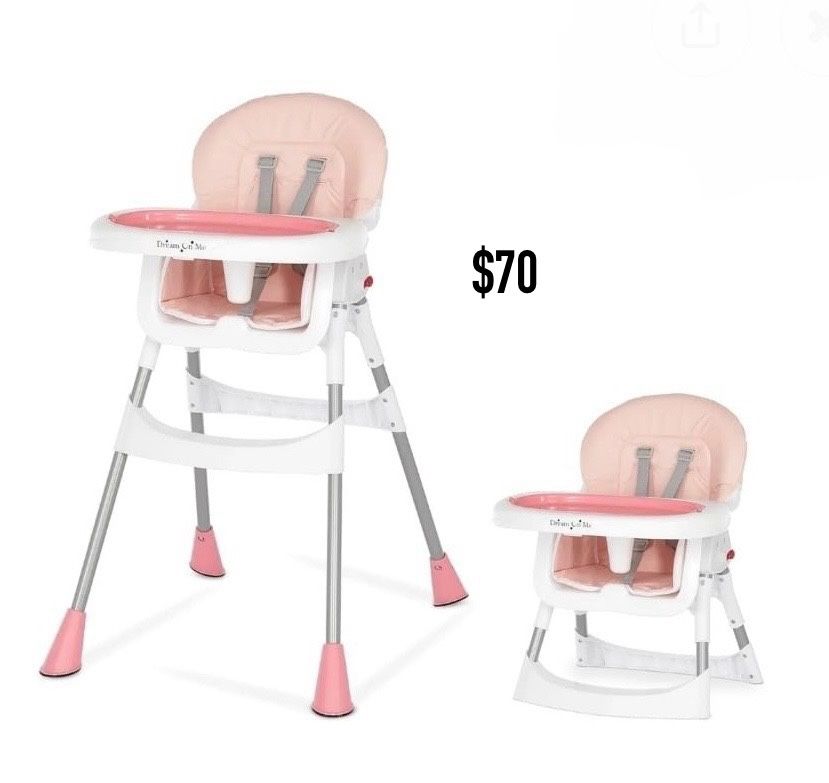 Baby High Chair Pink New Un The Box Silla Periquera Nueva En Su Caja Color Rosa
