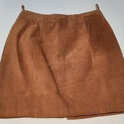 Women's Brown Suede Skirt
