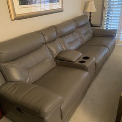 Top Grain Excellent Condition Couch  - Power Recliner