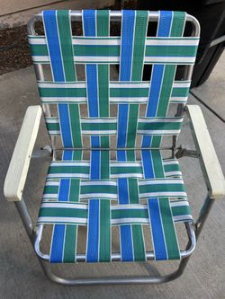 Vintage -Sunbeam Blue/Green Folding Lawn Chair