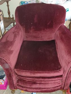 Burgundy Upholstered Armchair