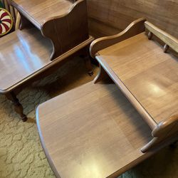 Hard Rock Maple Step Up End Tables-pair