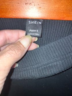 SHEIN Petite S black Ribbed skirt