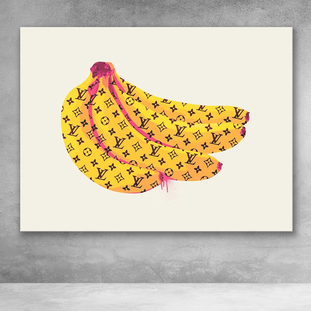 Designer Bananas Pop Art Canvas Picture 40 Inch By 30 Inch