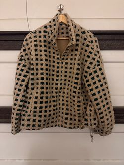 Checkered Sherpa Zip Jacket