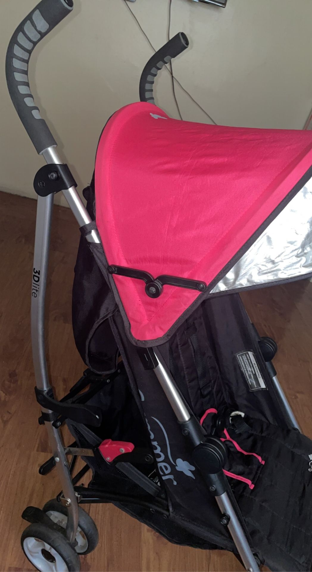 Stroller Pink Visor Canopy