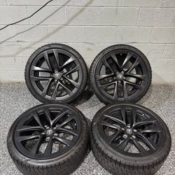21" Staggered OEM Tesla Model S Wheels Rims Set of 4 21x9.5 21x10.5 5x120 +Tires