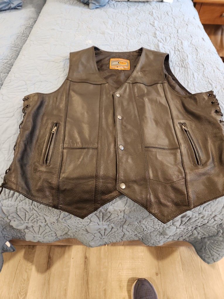 Leather Riding Vest 3x
