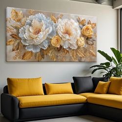 Abstract Art Wall Decor Modern Wall Art Pictures For Living Room Blue And White Wall Art Abstract Floral Art Wall Decor Artwork for Walls Canvas Art W