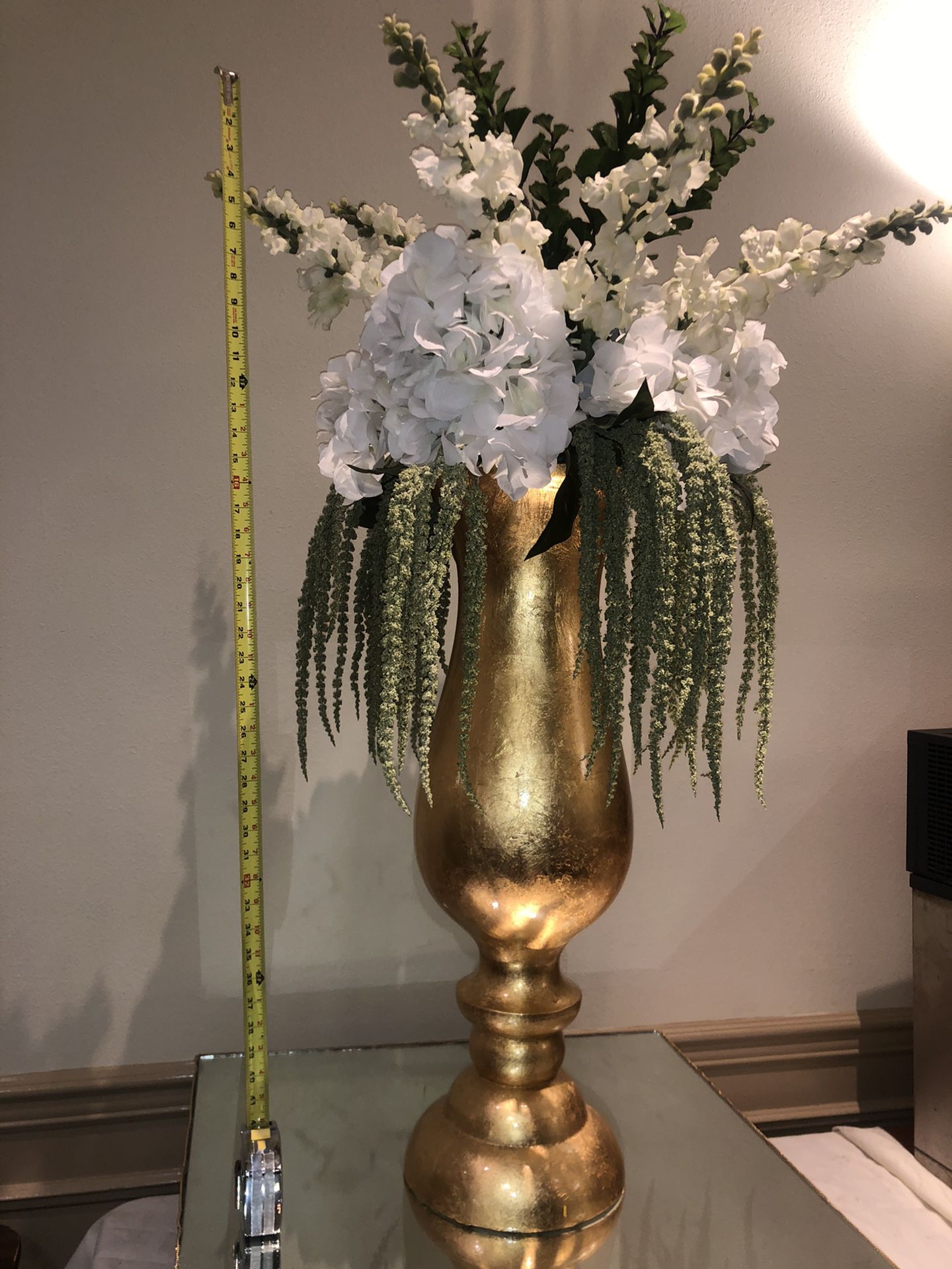 Oversized vase with flowers