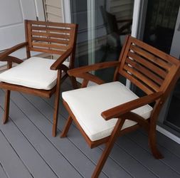 New Brizio Patio Dining Chairs with Cushions (Set of 2)