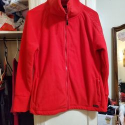 Calvin Klein Red Fleece Light Jacket Small