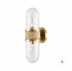 18” Zora 2-Light Gold Wall Sconce – Modern Glass Wall Light