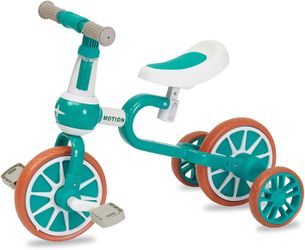 Kinsuite Children's Balance Bike, Baby Training Bike Walker, Detachable Pedals and Two Wheels, Adjustable Seat, Shock-Absorbing U-Shaped Body, Suitabl
