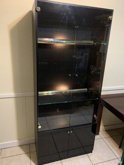 Tall Shelf with Glass Door (77 x 33 x 16 inches)