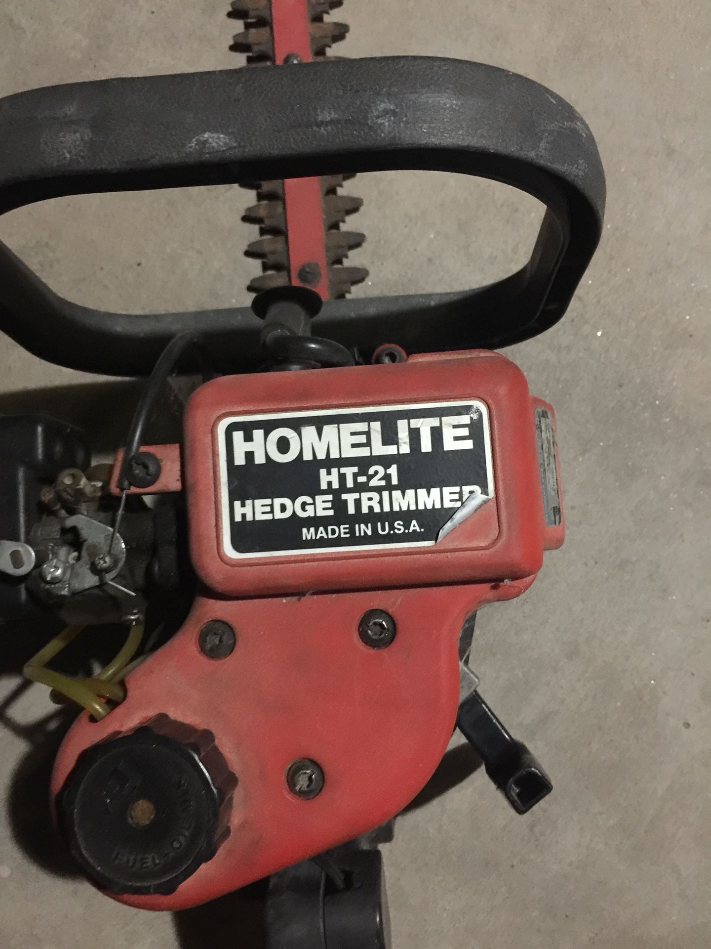 Gas powered homelite hedge trimmer
