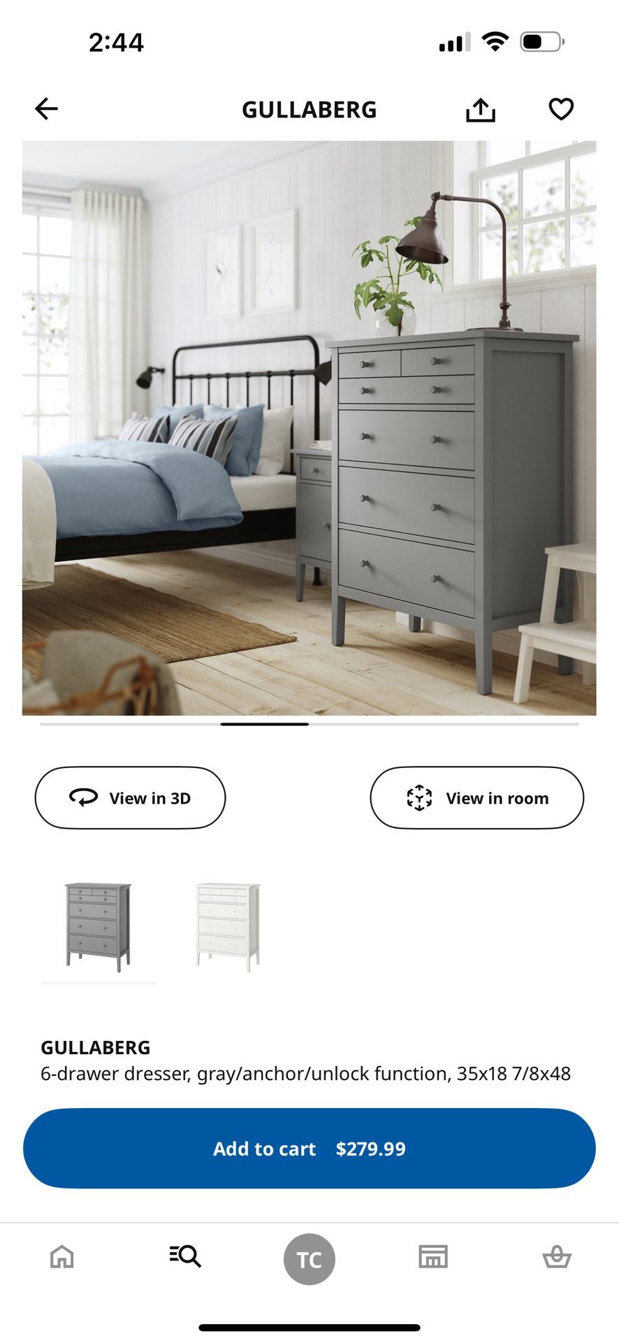 HurryIKEA dresser Gullaberg 6 draweralready built and only used for two  days