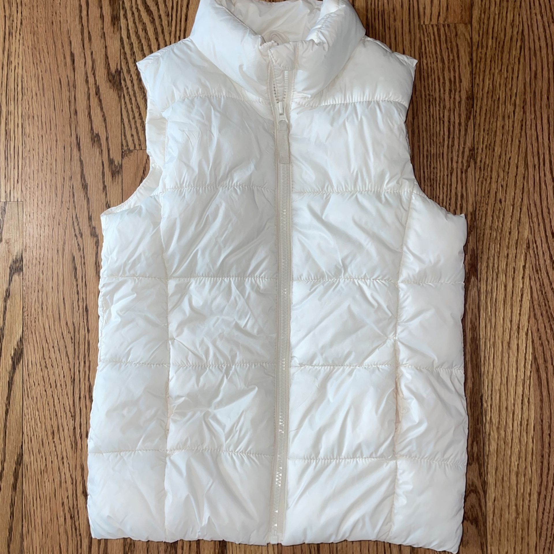 Old Navy Off White Puffer Jacket Vest