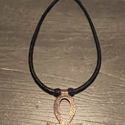 Ankh Necklace Copper Leather