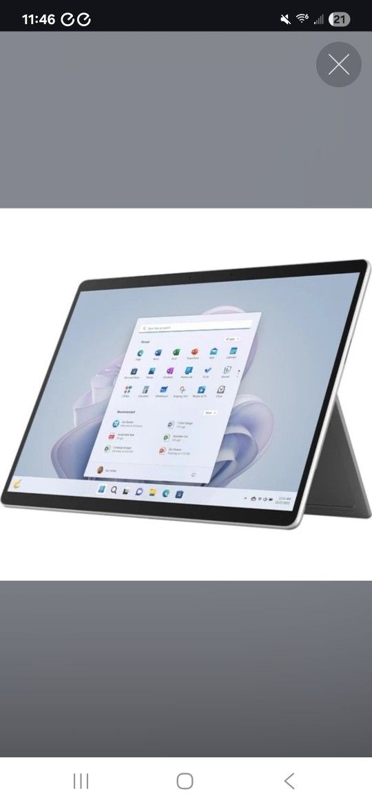 Microsoft Surface Pro 9 Tablet - 13" - Core i5 12th Gen i5-1245U Deca-core (10 Core) - 16 GB RAM - 256 GB SSD - Windows 10 Pro 64-bit Platinum Used
