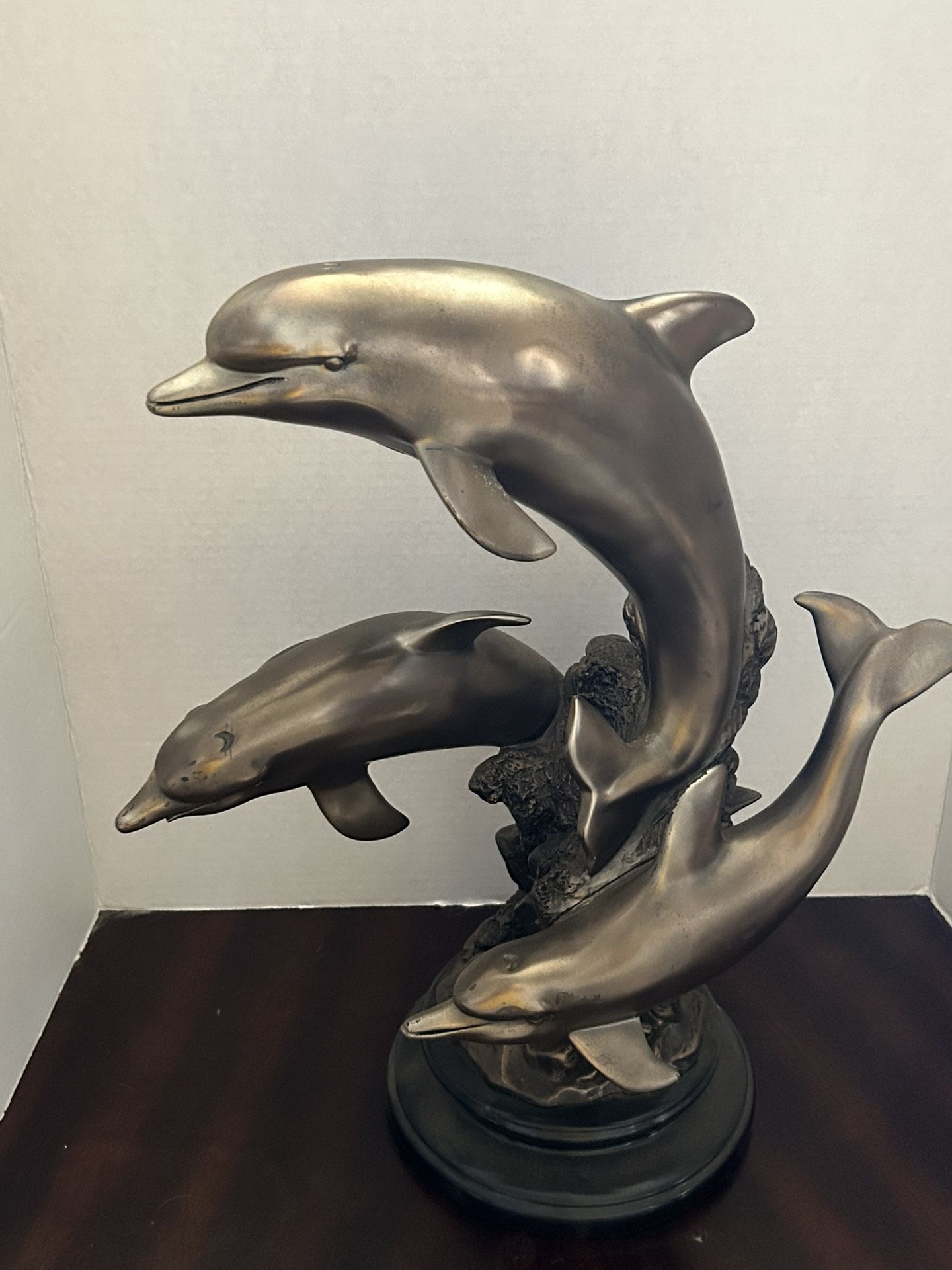 Brass Dolphin Statue 