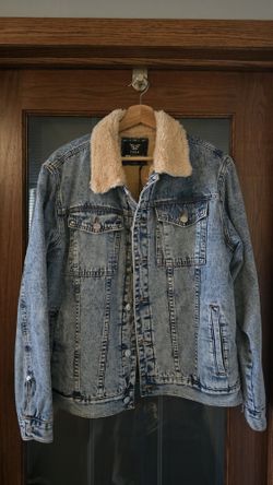Denim Sherpa Jacket - Medium Wash Size L