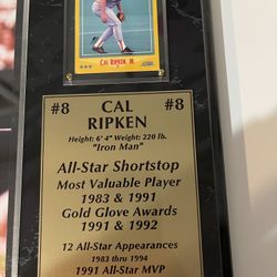 Cal Ripken Autographed Card + Photo+ Bio