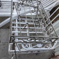 decorative wrought iron hanging pot rack