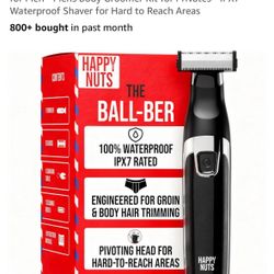 HAPPY NUTS The Ballber™ Electric Body Hair Trimmer for Men - Mens Body Groomer Kit for Privates - IPX7 Waterproof Shaver for Hard to Reach Areas