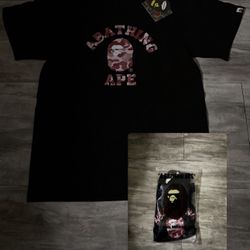 Bape Shirt Red And Black 
