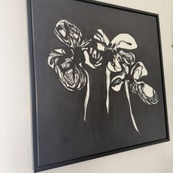 Black framed Canvas Art 32x32 Abstract 