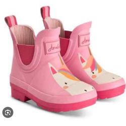 Jules Unicorn Pink Rain Boots Size 2 Girls