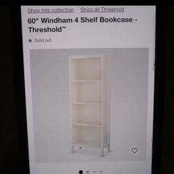 Windham 4 Shelf Bookcase (white)