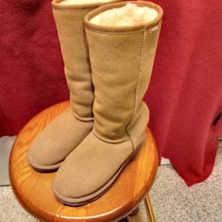 Women's Tan Sweude Leather,Emuen Boots ,