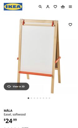 IKEA MÅLA Wooden Children’s Easel – Chalkboard & Whiteboard (Used, Sturdy)