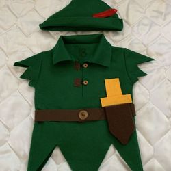 Peter Pan Tunic, Hat, Dagger With Dagger Cover