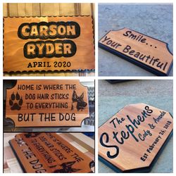 Custom carved signs and woodwork
