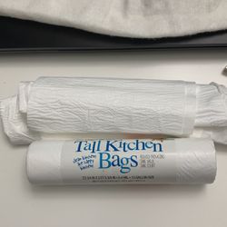 Tall White Kitchen Trash Bags