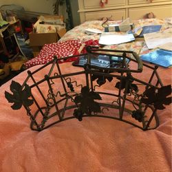 Vintage Wrought  Iron Wine Carrier