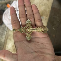 3” (3.5” with bail) vermeil inri pendant