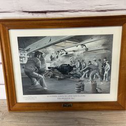 J.E. Wigston Art H.M.S. Warrior 1860 Sailors Ship Nautical